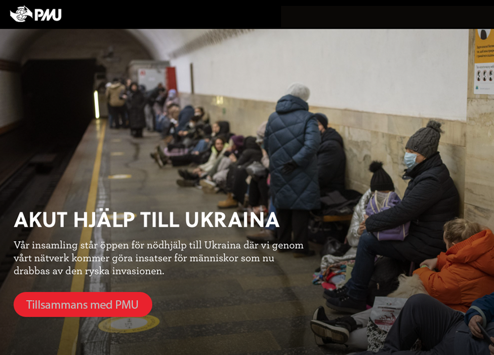 insamling ukraina via PMU